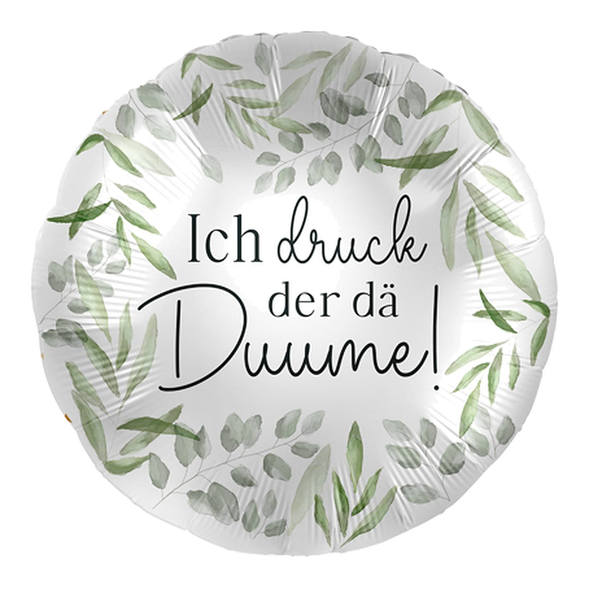 Druck der dä Duume Folienballon – Grösse: Midi · ungefüllt