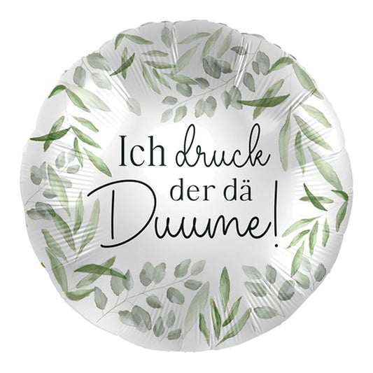 Druck der dä Duume Folienballon – Grösse: Midi · ungefüllt