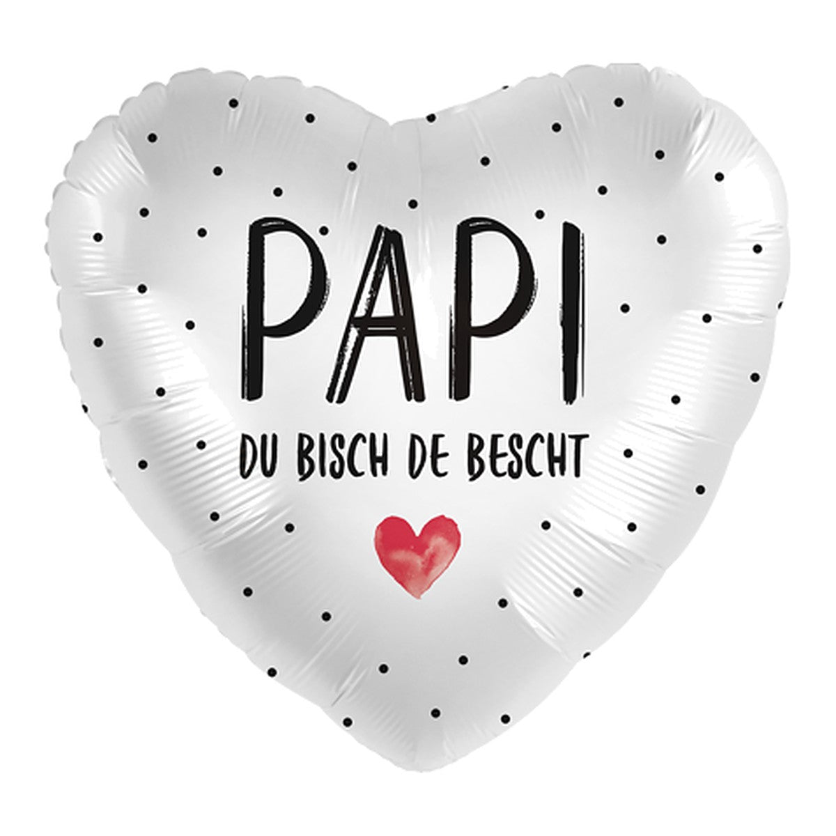 Papi de Bescht Herz Folienballon – Grösse: Midi · ungefüllt
