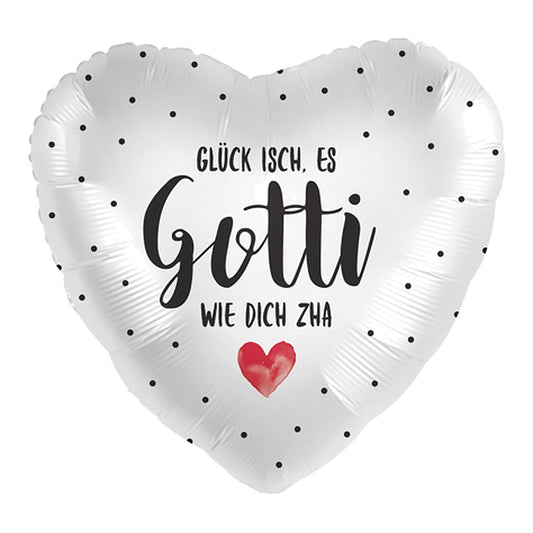 Gotti Herz Folienballon – Grösse: Midi · ungefüllt