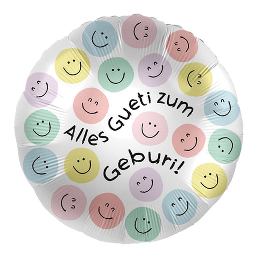 Alles Gueti zum Geburi Folienballon – Grösse: Maxi · ungefüllt
