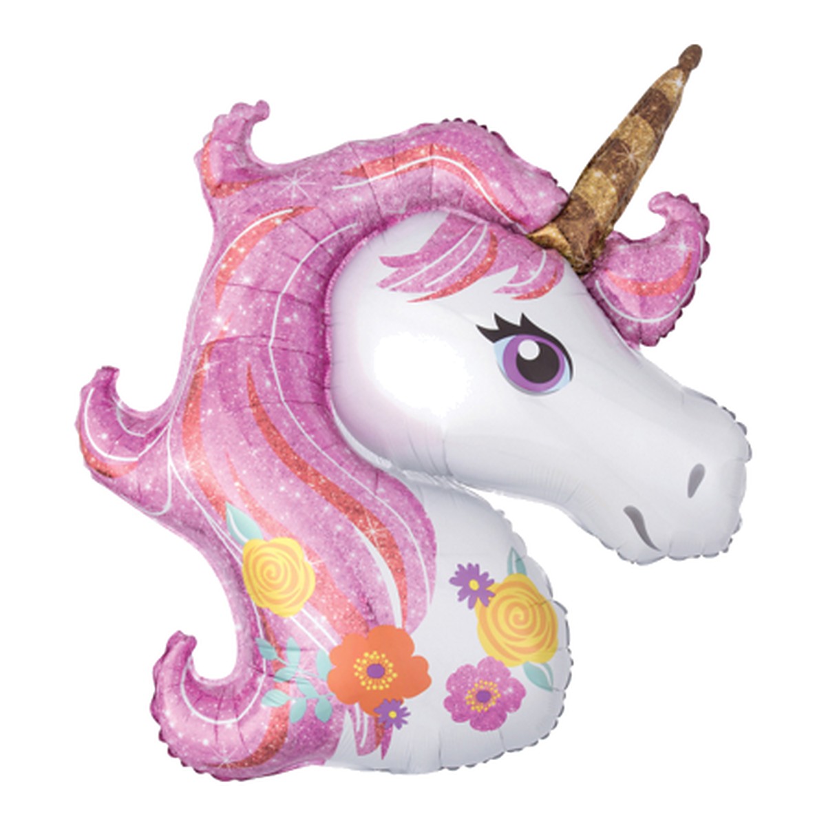 Einhorn pink Folienballon – Grösse: Maxi · ungefüllt
