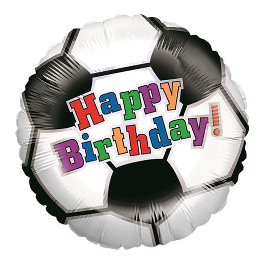 Fussball Happy Birthday Folienballon – Grösse: Midi · ungefüllt
