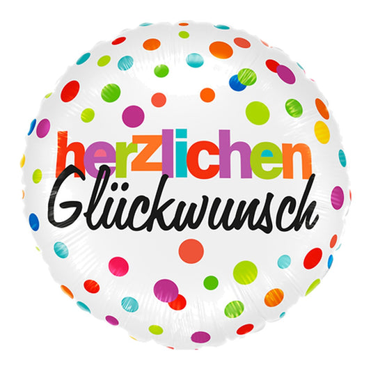 Herzlichen Glückwunsch Folienballon – Grösse: Midi · ungefüllt