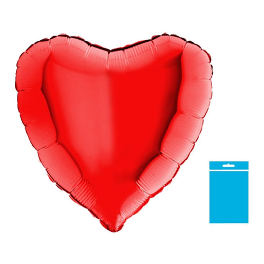 Folienballon uni Herz Maxi rot - verpackt – Grösse: Maxi · ungefüllt