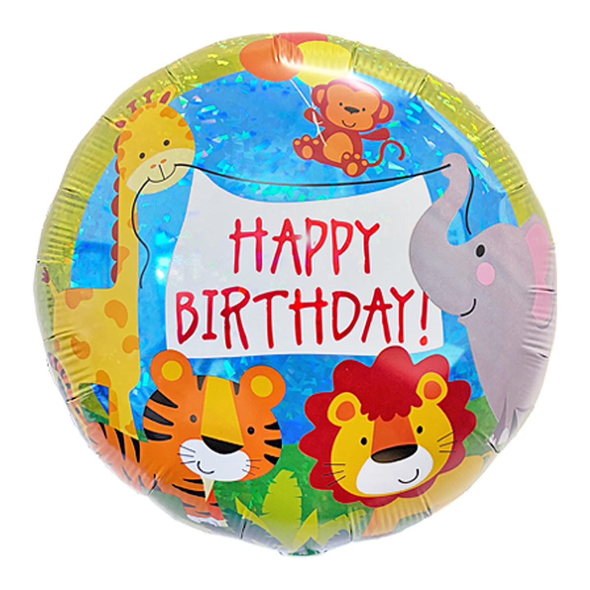 Zootiere Happy Birthday Folienballon – Grösse: Midi · ungefüllt
