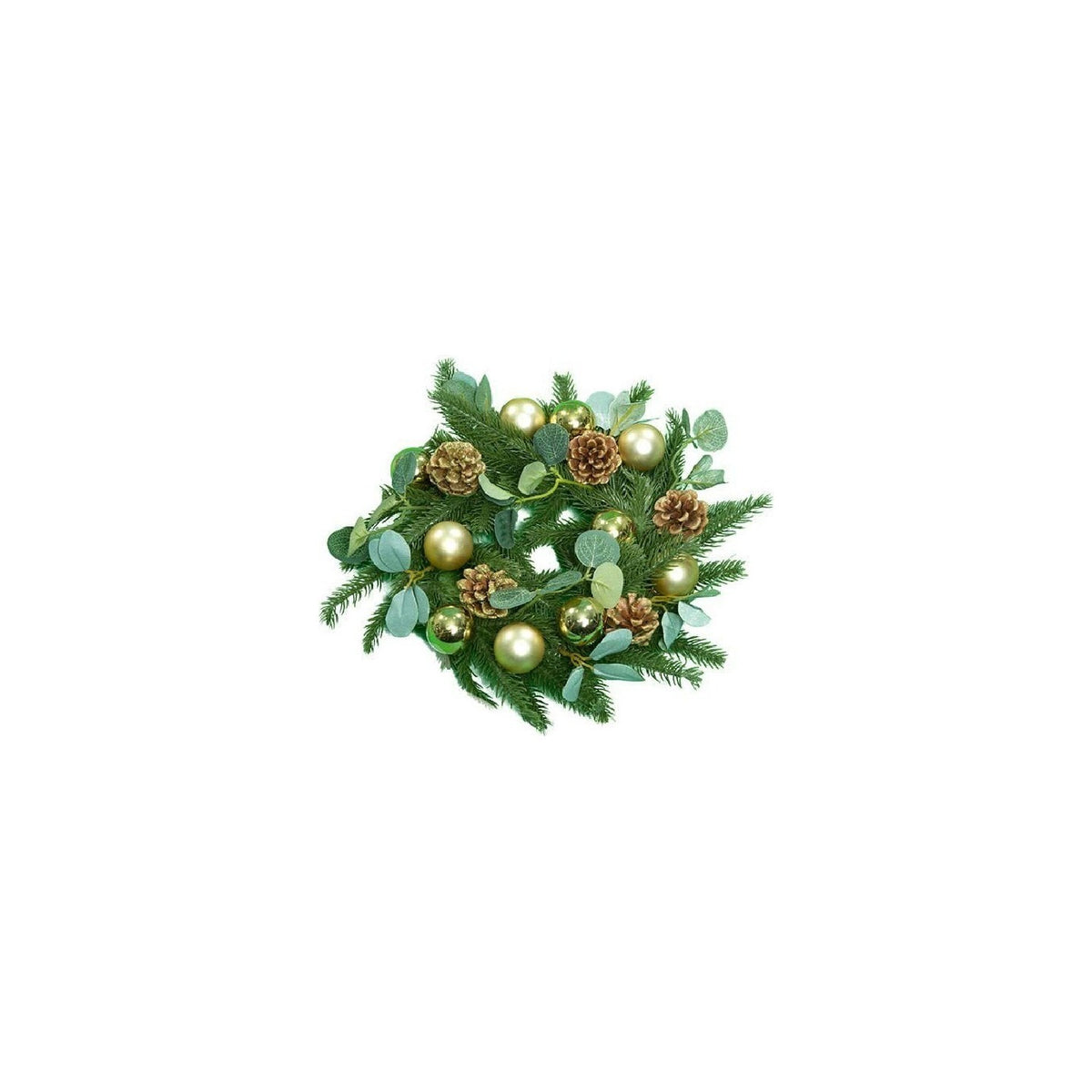 3 Adventskränze mit goldenen Kugeln