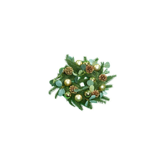 3 Adventskränze mit goldenen Kugeln