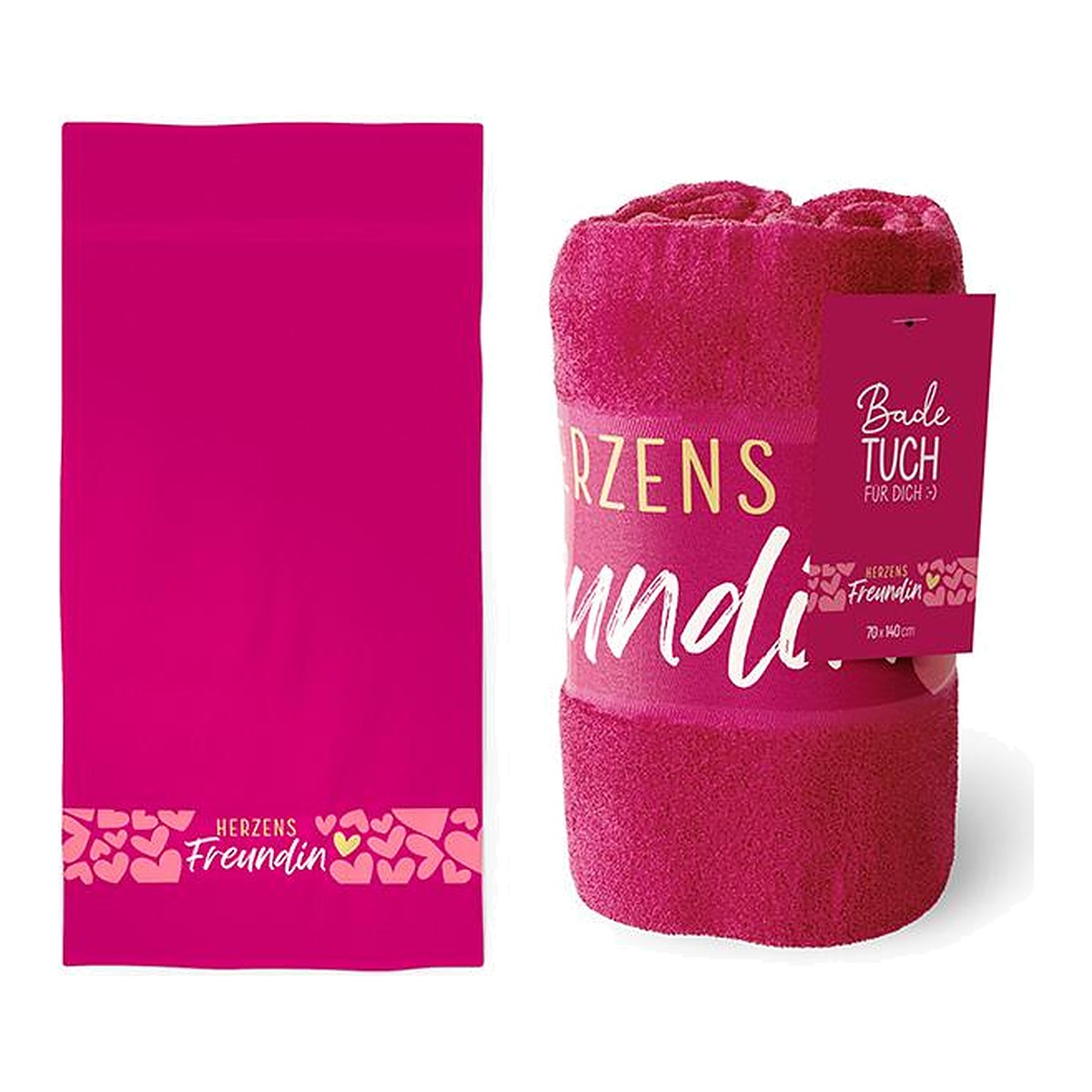 Badetuch 70x140 Herzen – Badetuch von la vida