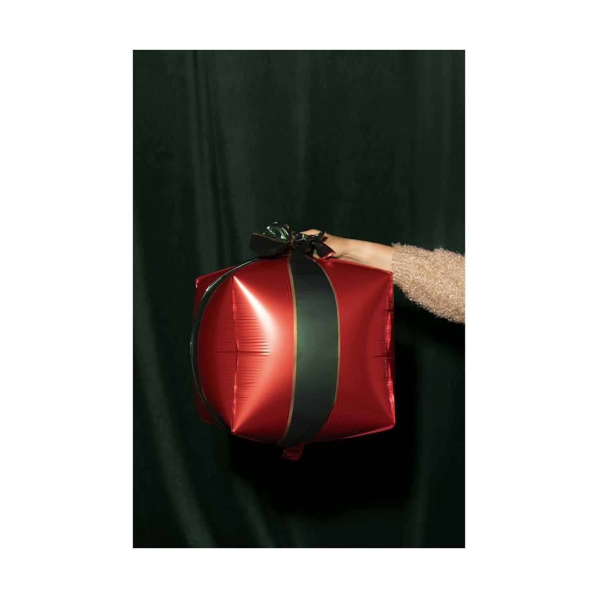 3 Folienballons Geschenke rot und gold