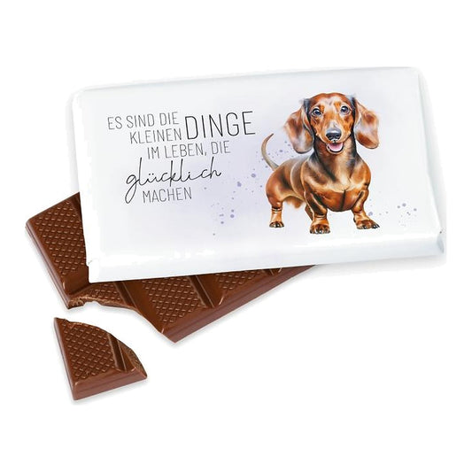 Schokolade 40g Dackel – Schokolade von la vida