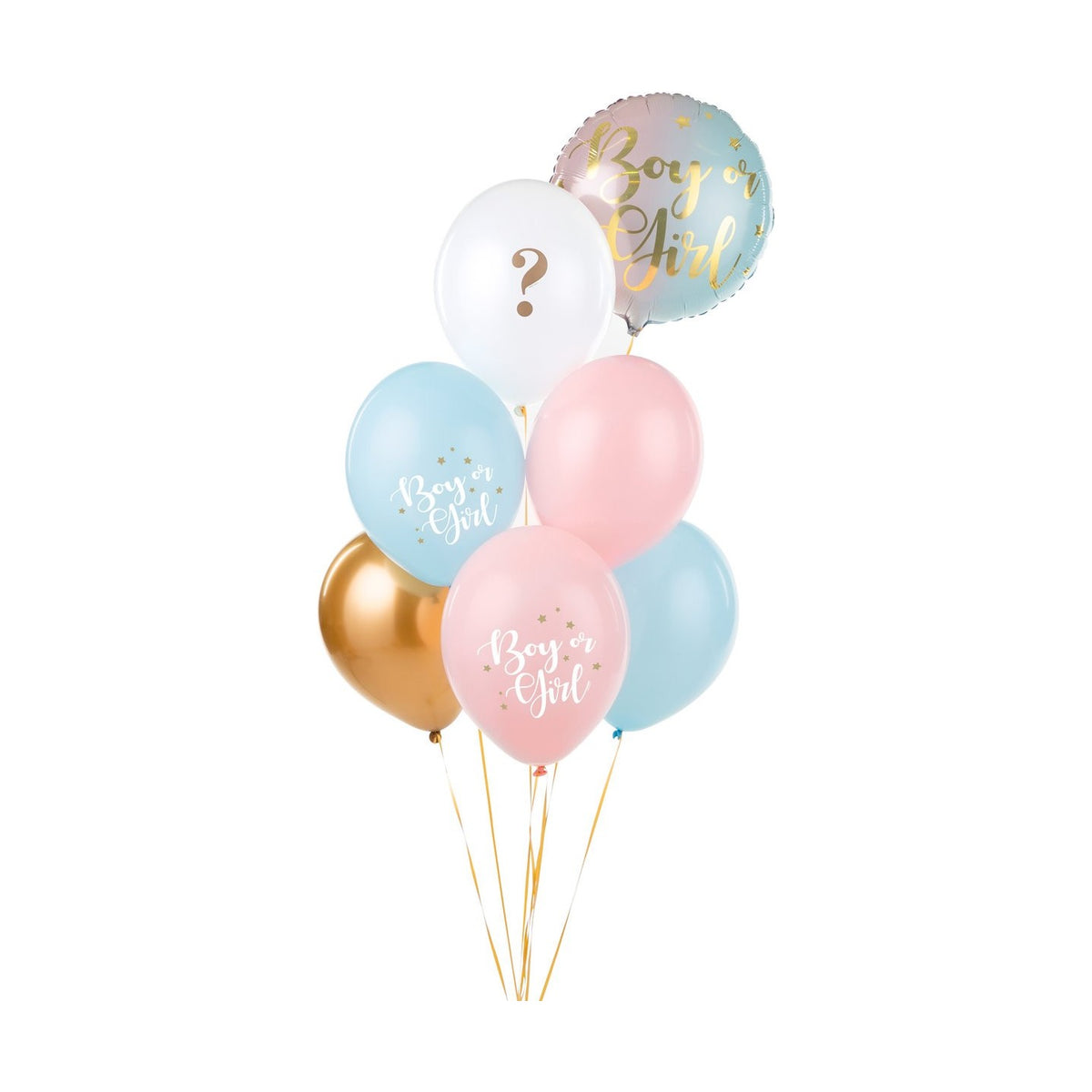 6 Ballons «Boy or Girl» für die Gender Reveal Party