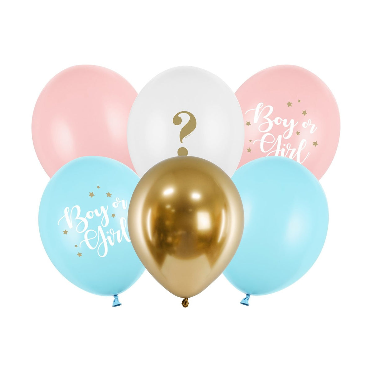 6 Ballons «Boy or Girl» für die Gender Reveal Party