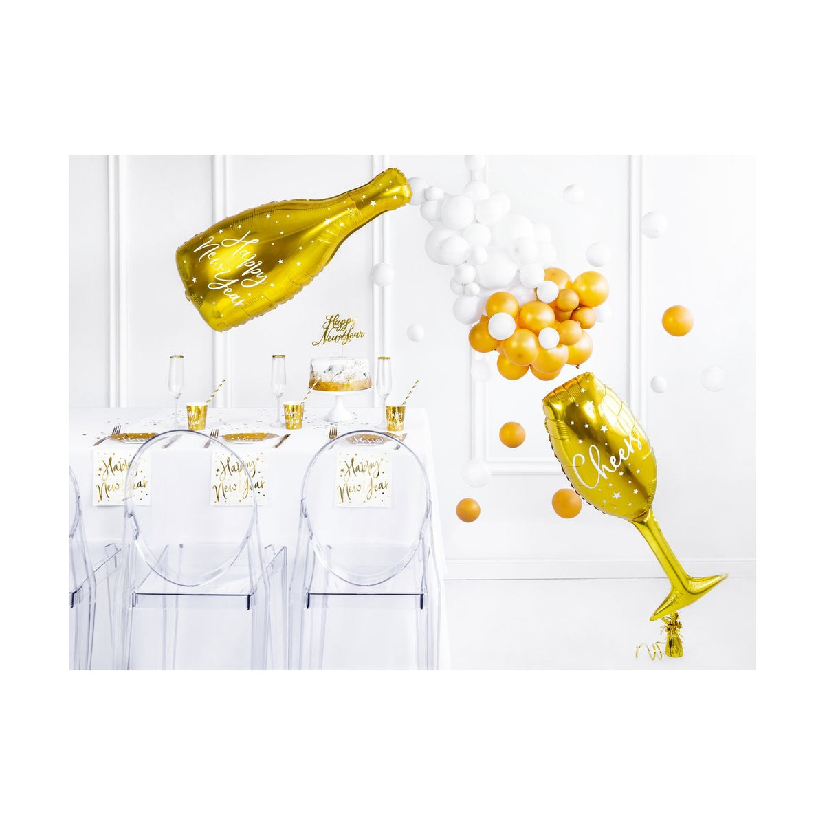 6 Teller «Happy New Year» gold, 20 cm