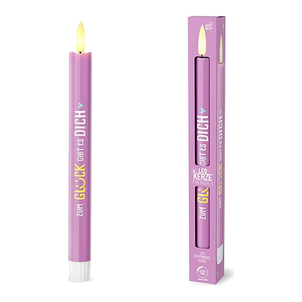 LED-Kerze D2H25 Violett – LED-Kerze von la vida
