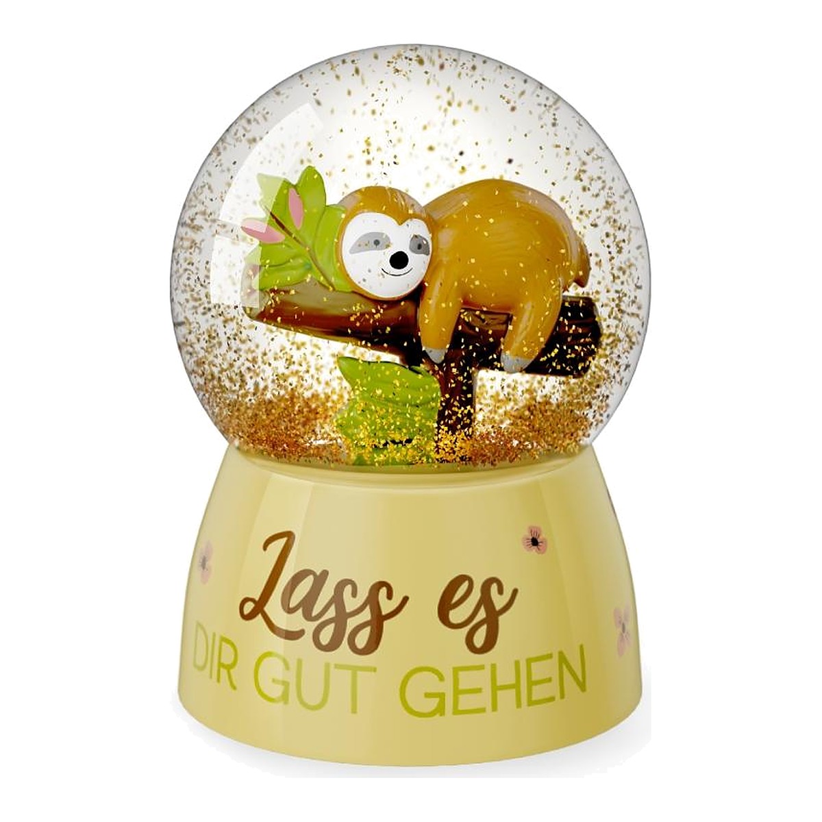Glitzerkugel D4,5H6 Faultier – Glitzerkugel von la vida