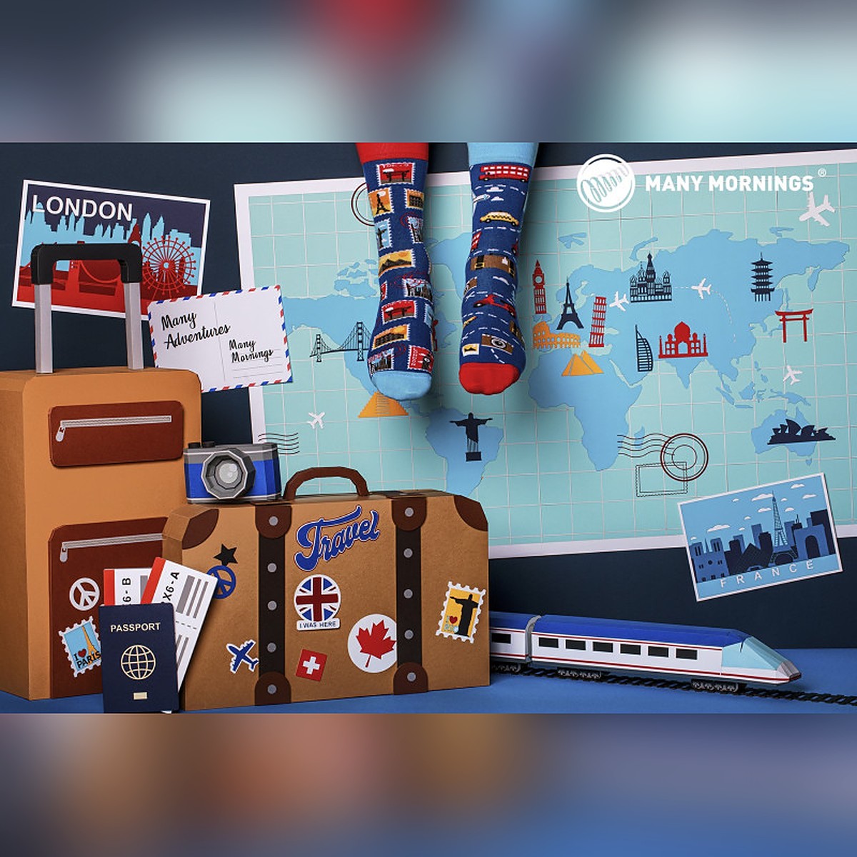 Many Mornings Socken The Traveler – Ansicht 2