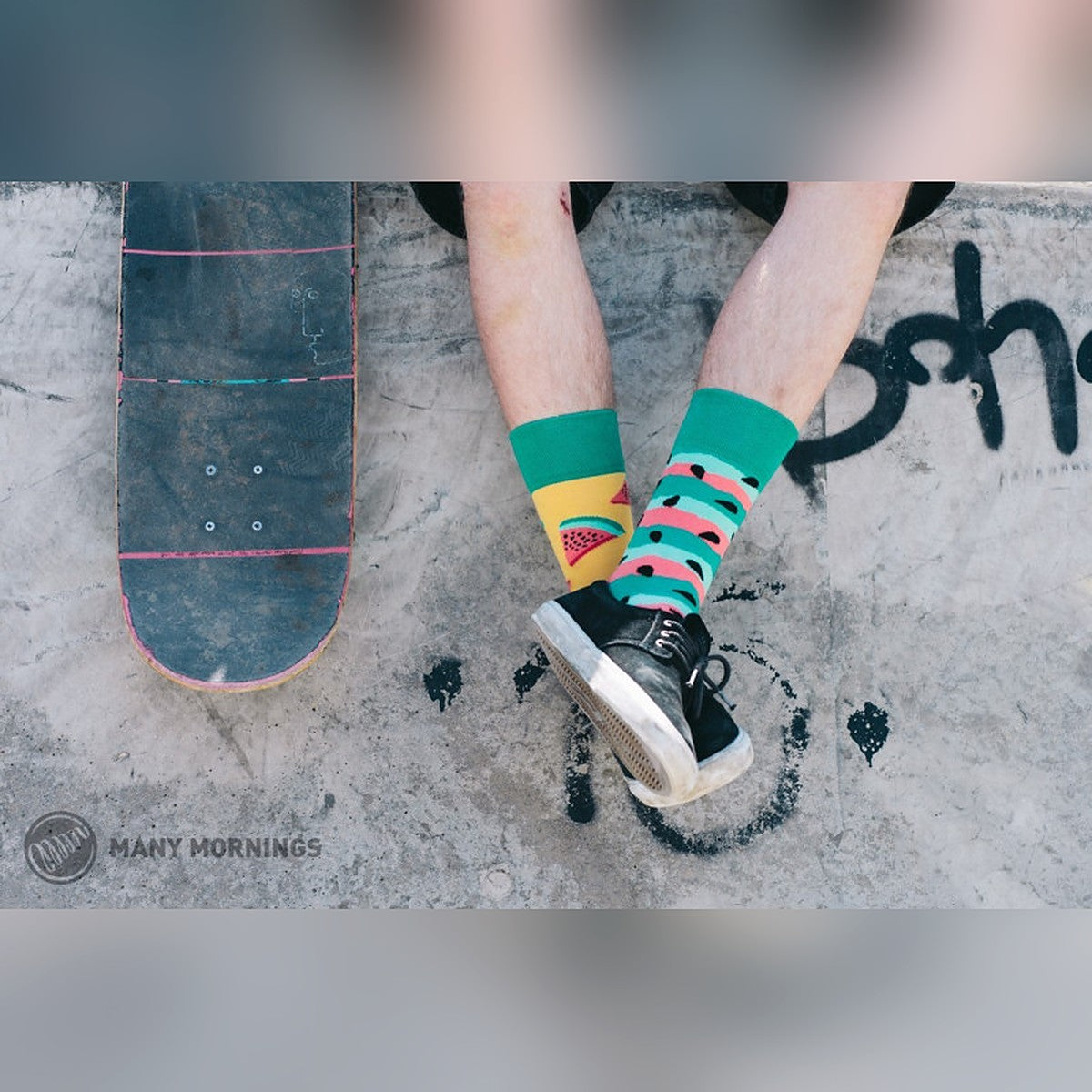 Many Mornings Socken Watermelon Splash – Ansicht 3