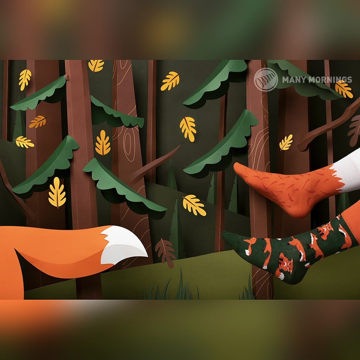Many Mornings Socken The Red Fox – Ansicht 2