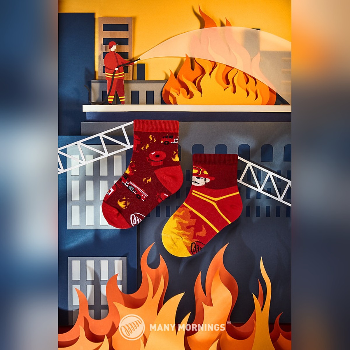 Many Mornings Socken The Fireman – Ansicht 3