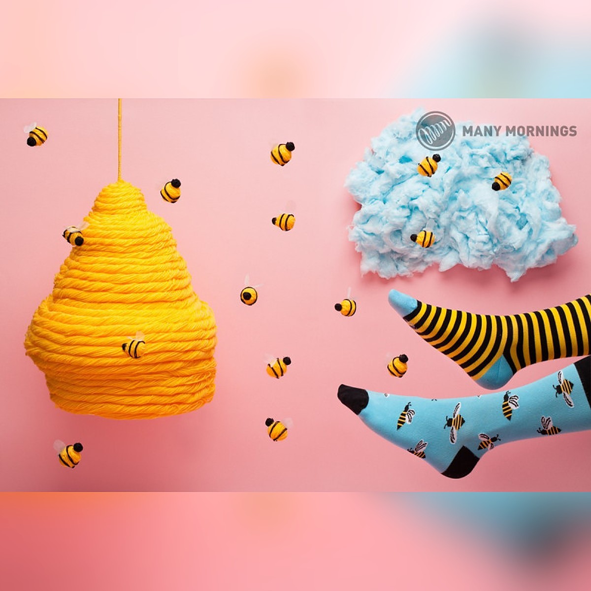 Many Mornings Socken Bee Bee – Ansicht 2