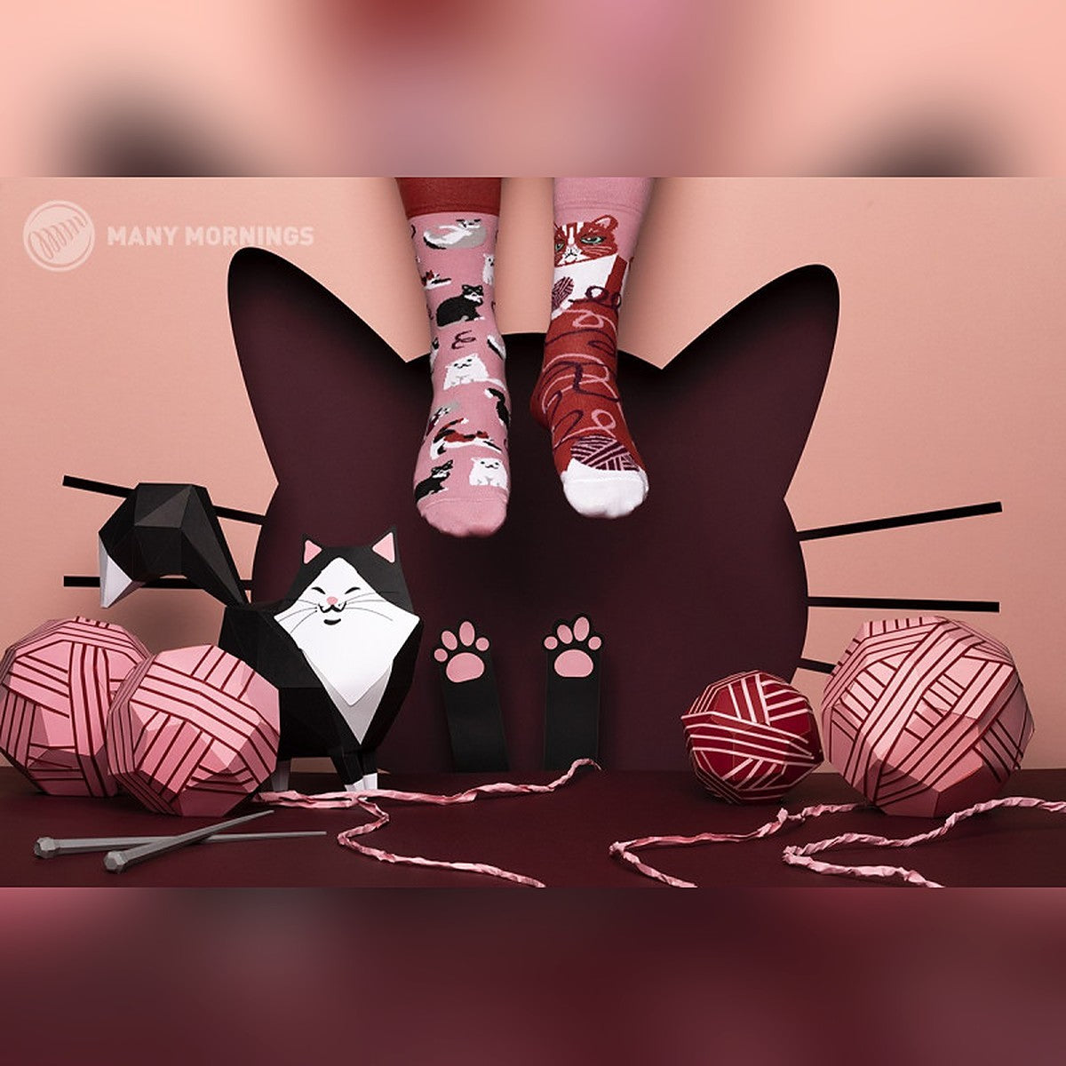 Many Mornings Socken Playful Cat – Ansicht 2