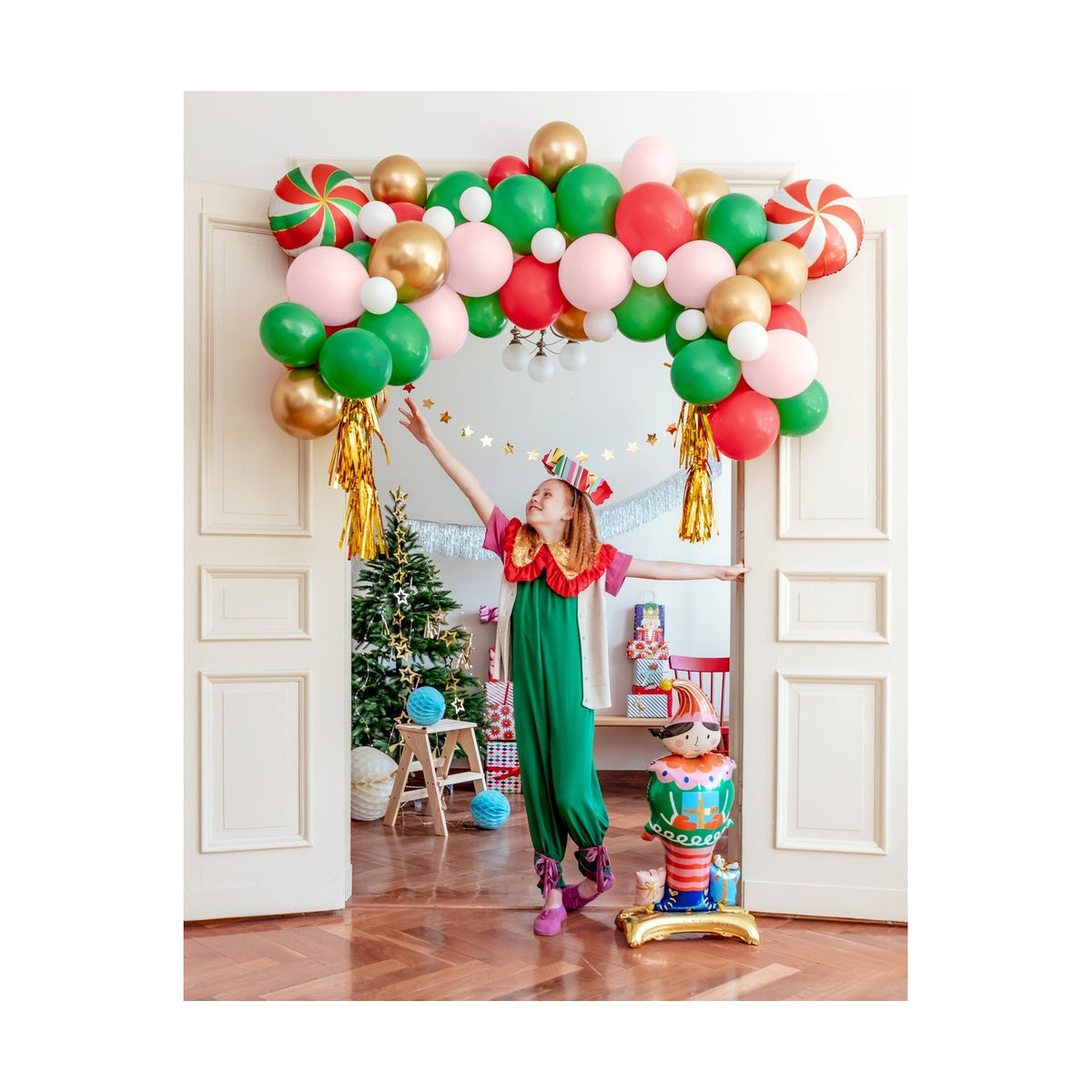 Ballongirlande Weihnachten «Bonbon» 170 cm