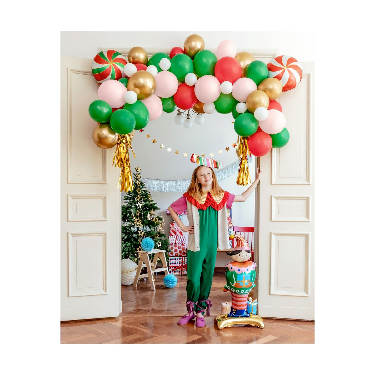 Ballongirlande Weihnachten «Bonbon» 170 cm