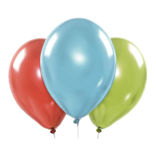Ballons assortiert Chrome – Chrom-Glanz - 33 cm