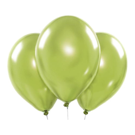 Ballons hellgrün Chrome – Chrom-Glanz - 33 cm