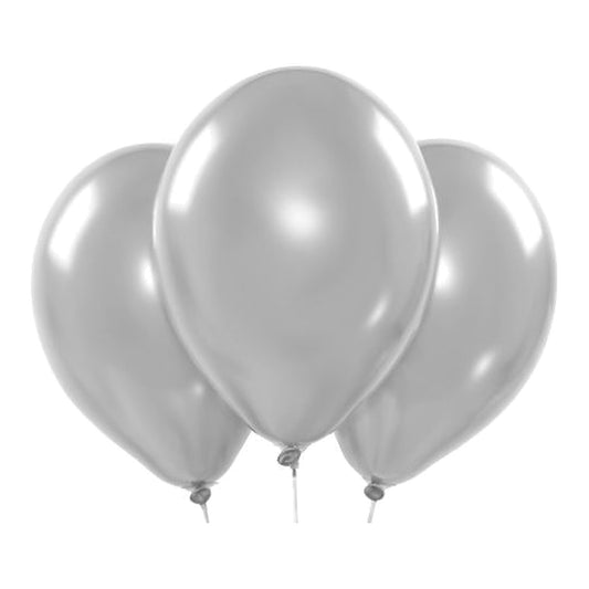 Ballons silber Chrome – Chrom-Glanz - 33 cm