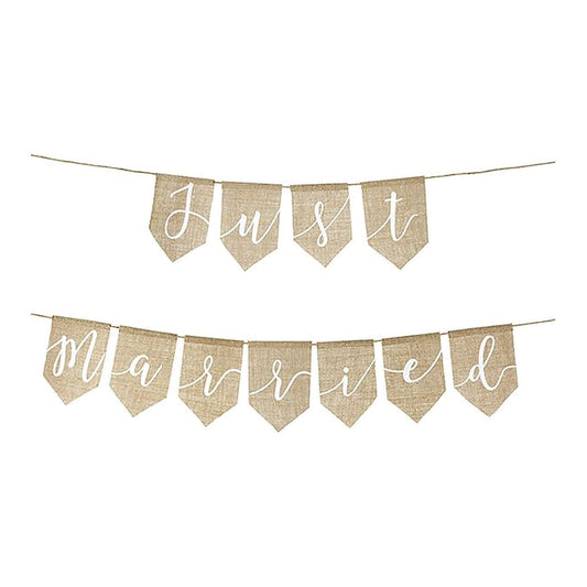 Banner Just Married Jute – 23 x 185 cm