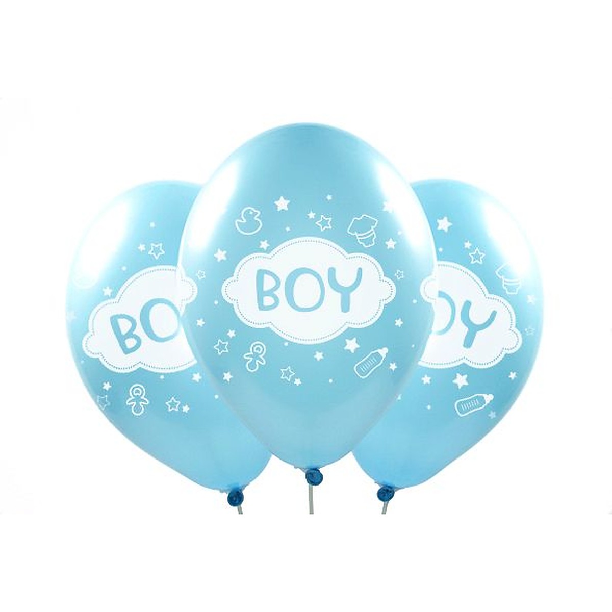 Boy Ballons – Ballons: hellblau - Druck: weiss - 33 cm