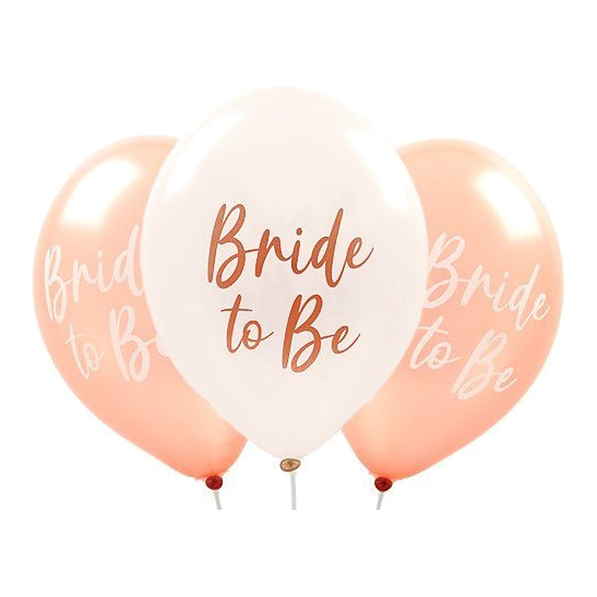 Bride to be Ballons – Ballons: rosegold & weiss - Druck: weiss & rosegold - 33 cm