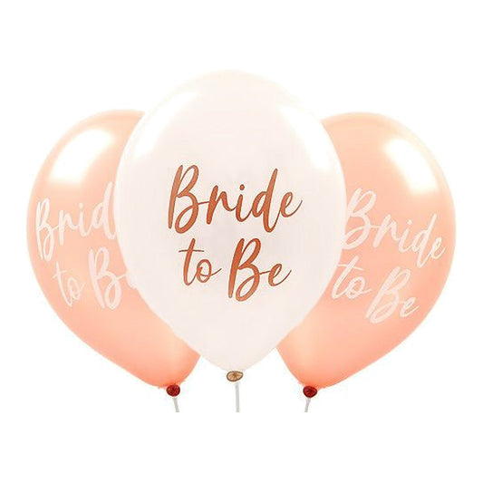 Bride to be Ballons – Ballons: rosegold & weiss - Druck: weiss & rosegold - 33 cm