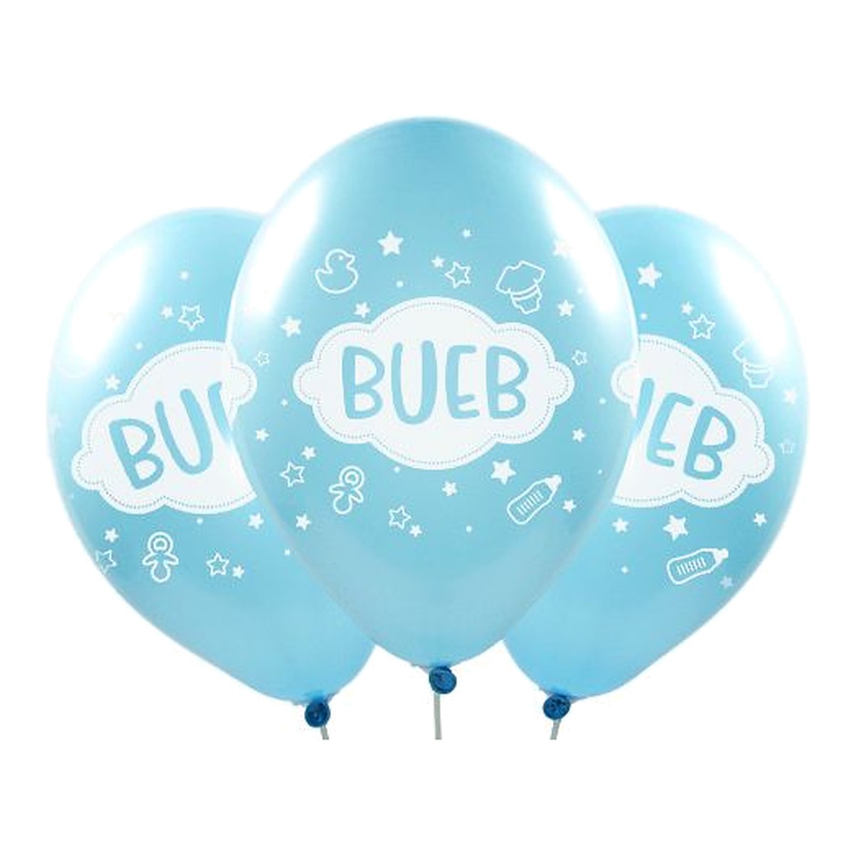 Bueb Ballons – Ballons: hellblau - Druck: weiss - 33 cm