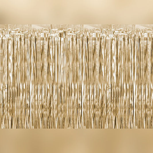 Deko-Vorhang gold chrome – 90 x 250 cm - Lametta chrome