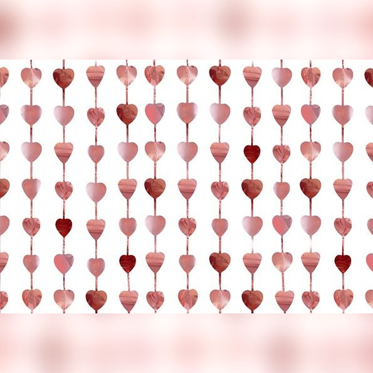 Deko-Vorhang Herz rosegold – 100 x 245 cm - Folie