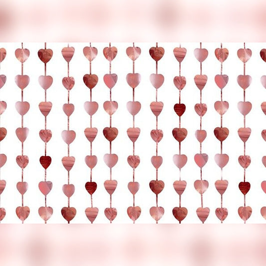 Deko-Vorhang Herz rosegold – 100 x 245 cm - Folie