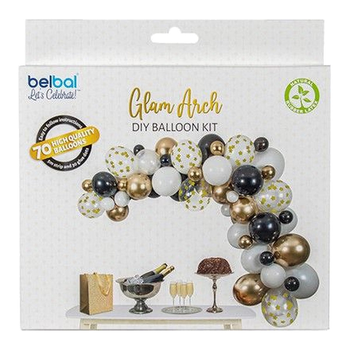 DIY Ballon-Girlande chrome gold & schwarz – Ansicht 2