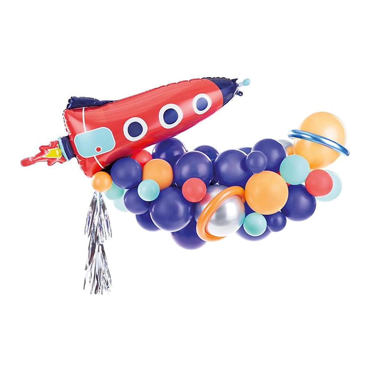 DIY Ballon-Girlande Rakete – komplettes Deko-Set; inkl. Ballon-Girlande Band