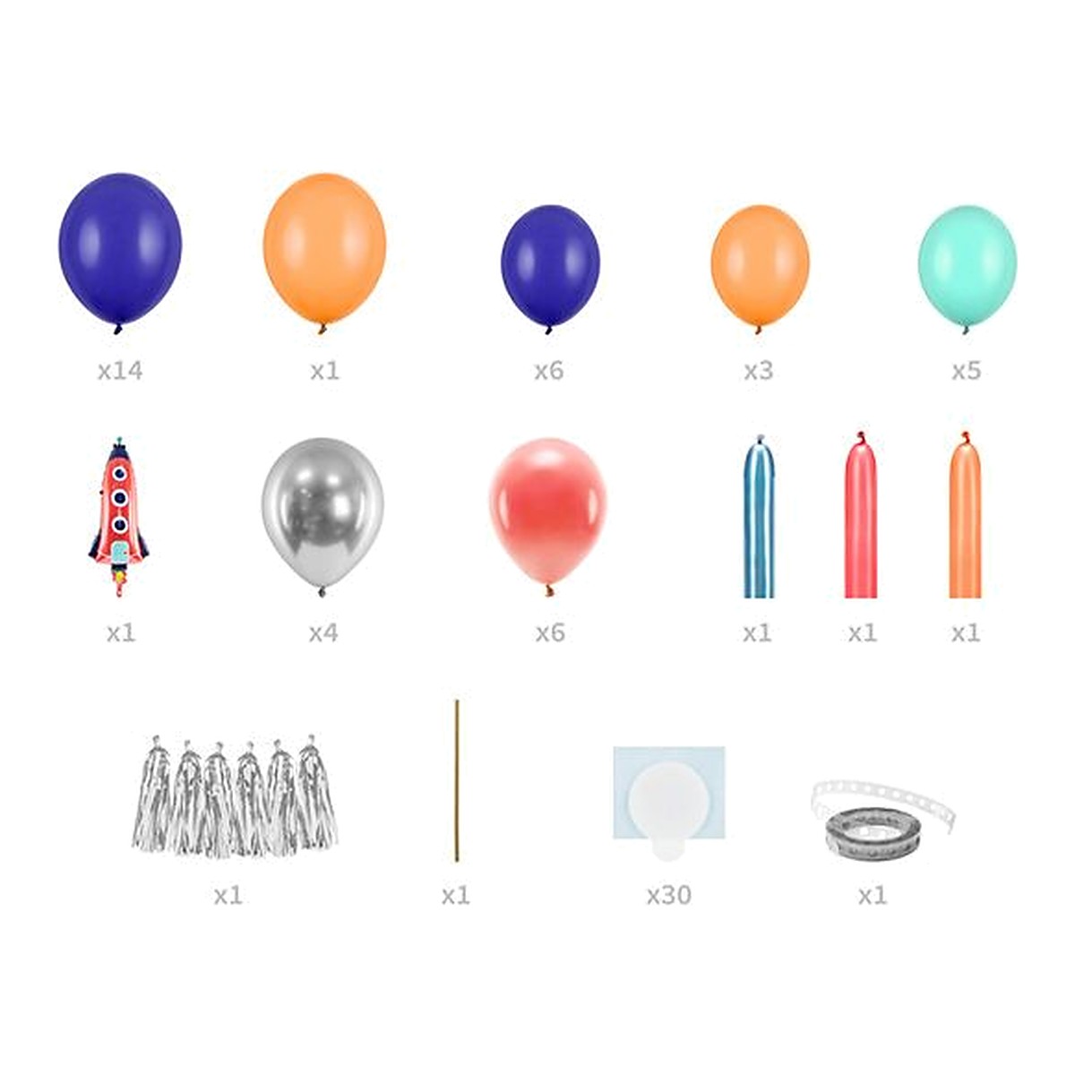 DIY Ballon-Girlande Rakete – Ansicht 2