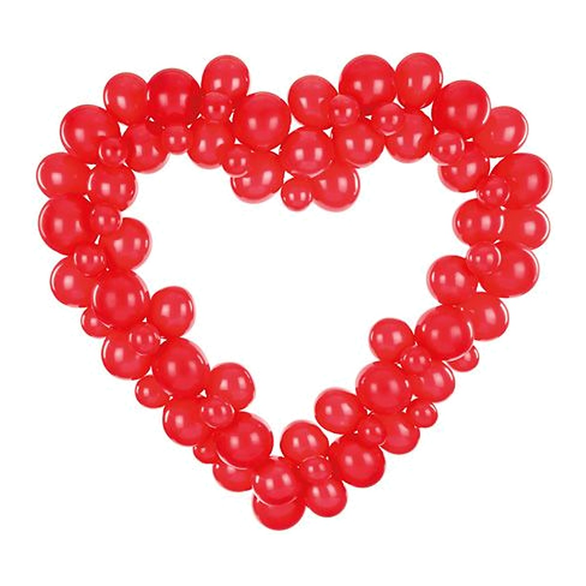 DIY Ballon-Herz rot – 68 Ballons in rot; inkl. Kartonrahmen