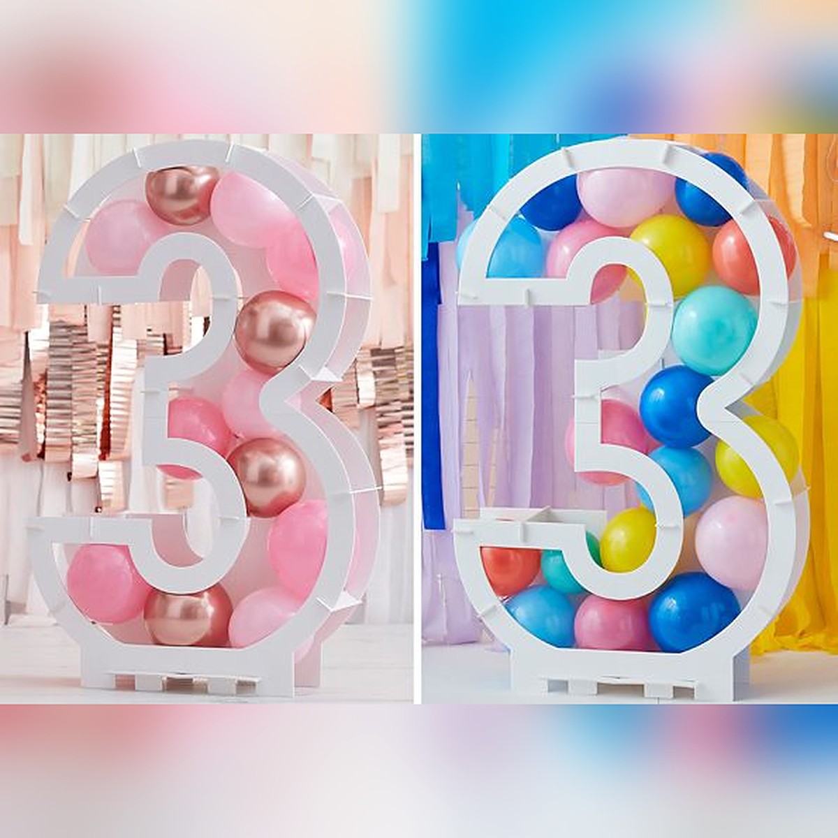 DIY Ballon-Rahmen Zahl 3 – Ansicht 2