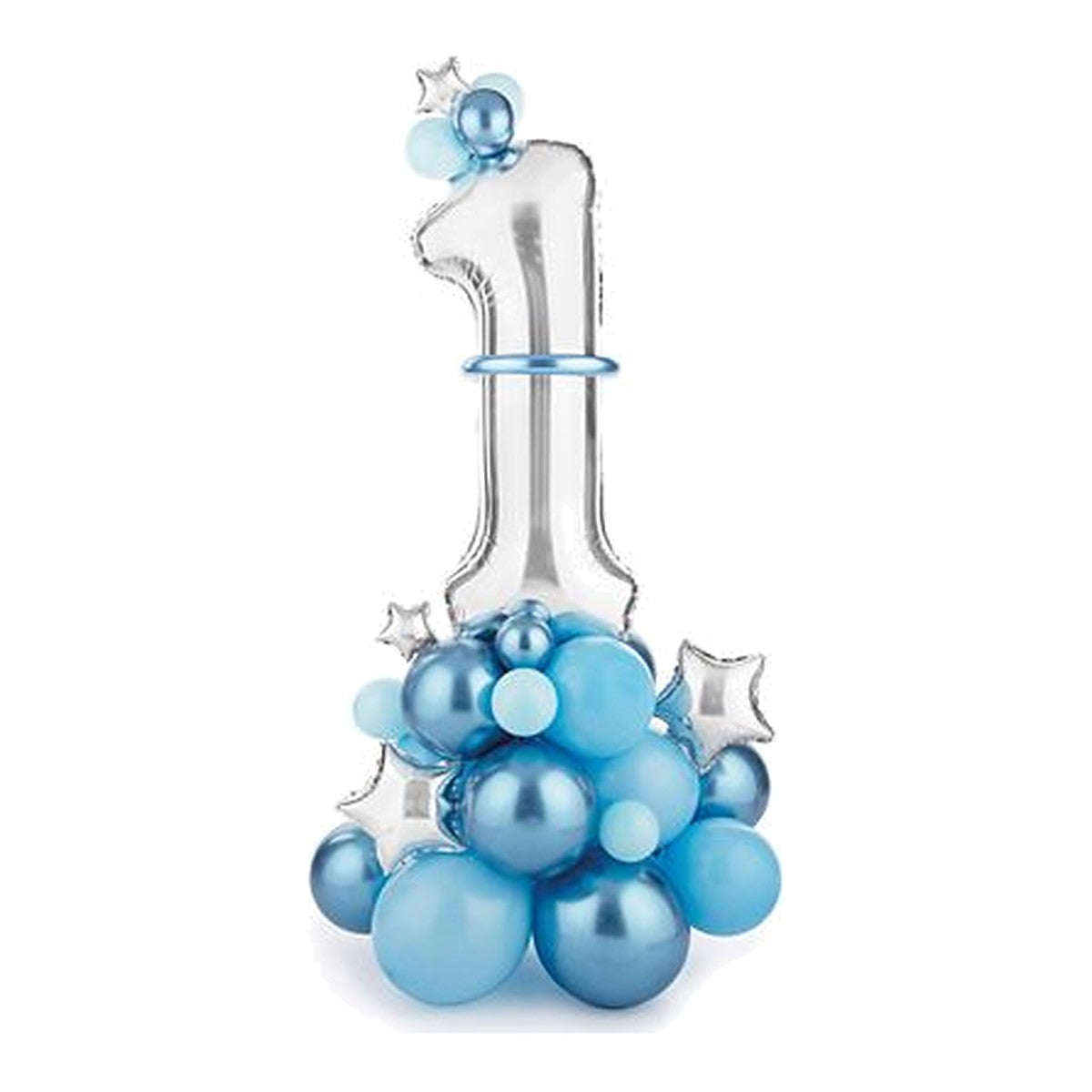 DIY Ballon-Säule 1 blau – 90 x140 cm; inkl. Ballon-Girlande Band