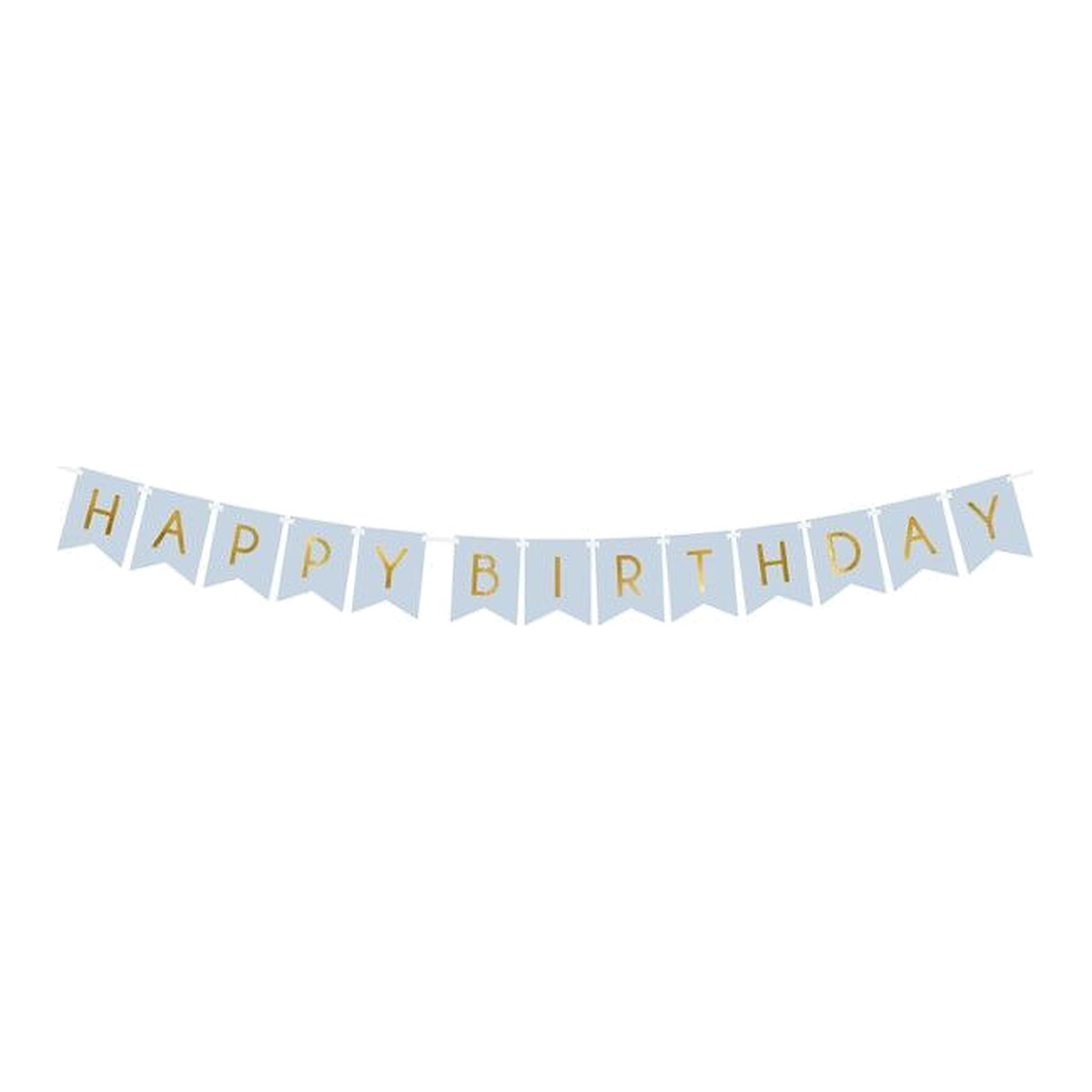 Fähnchenbanner Happy Birthday hellblau – 2,5 Meter - 13 Fähnchen