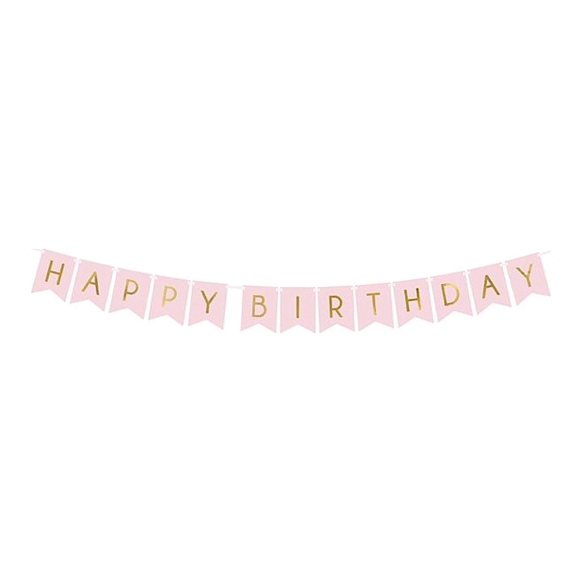 Fähnchenbanner Happy Birthday rosa – 2,5 Meter - 13 Fähnchen