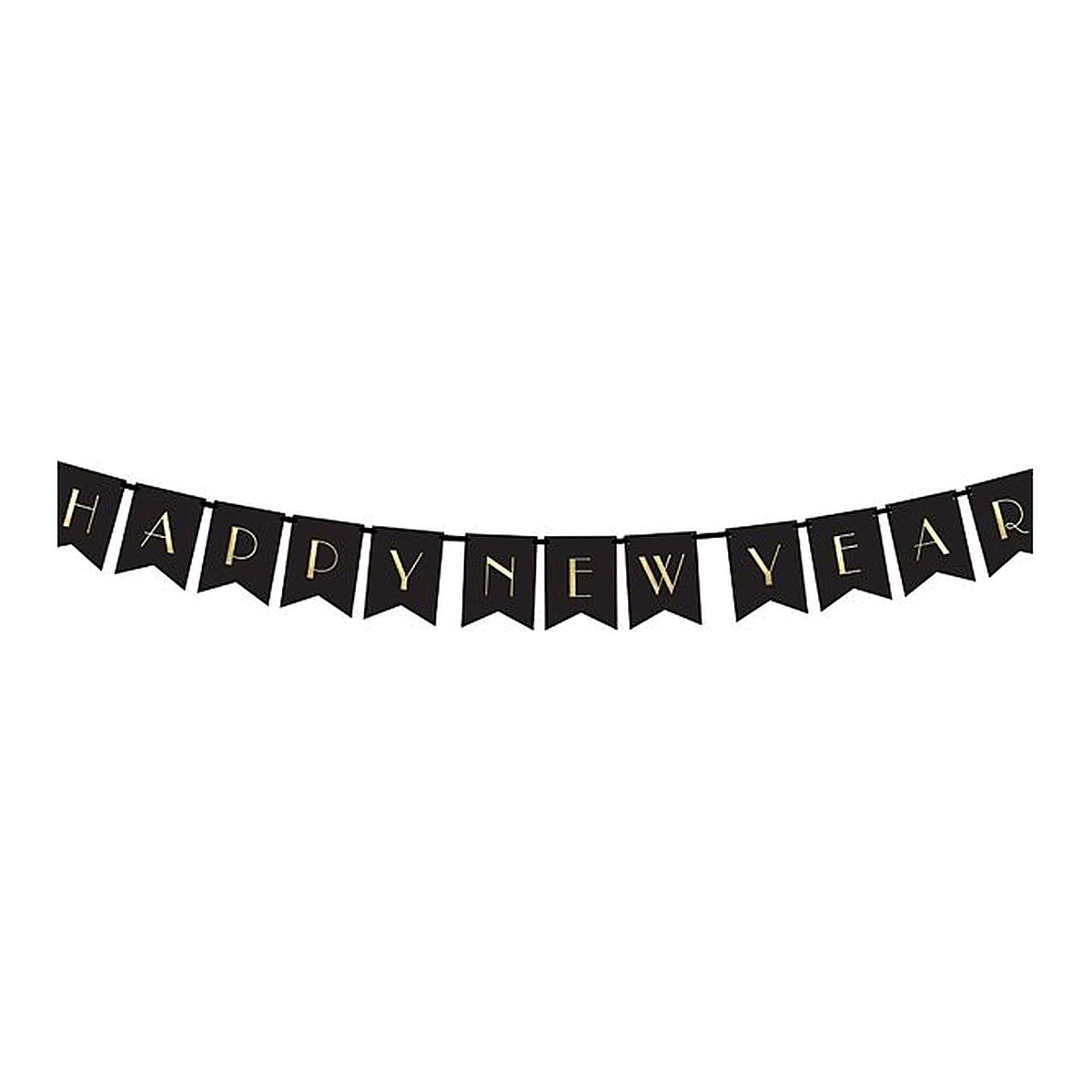Fähnchenbanner Happy New Year – 2,5 Meter - 12 Fähnchen