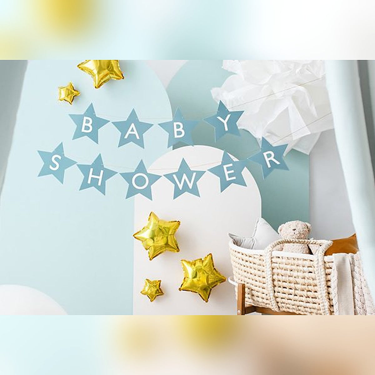Girlande Baby Shower blau – Ansicht 2