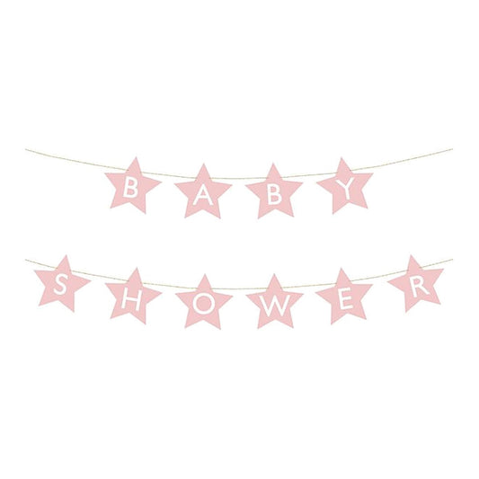 Girlande Baby Shower rosa – 1 Stk. - 290 x 16,5 cm